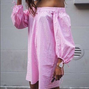 Zara Trafaluc pink striped dress